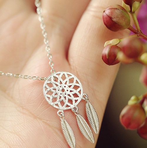 Dreamcatcher Necklace, Women's Silver Clavicle Chain