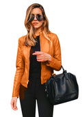 chaqueta de cuero sintético con cremallera delantera suave para motociclista - Terzo stile